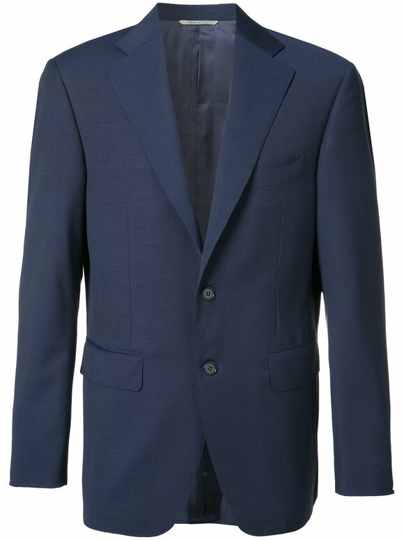Canali - Solid Navy Blue Wool Sportcoat