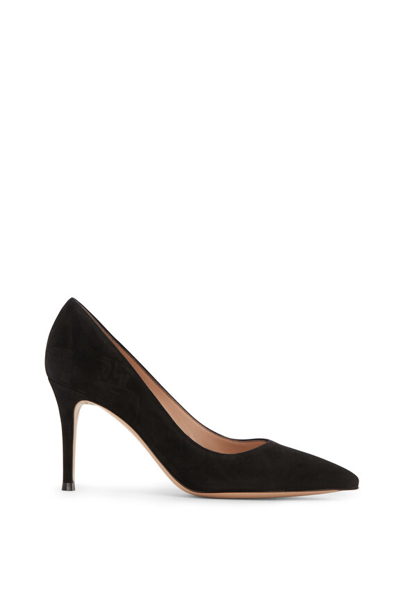 Gianvito Rossi - Camnero Black Suede Pointed Pump, 85mm