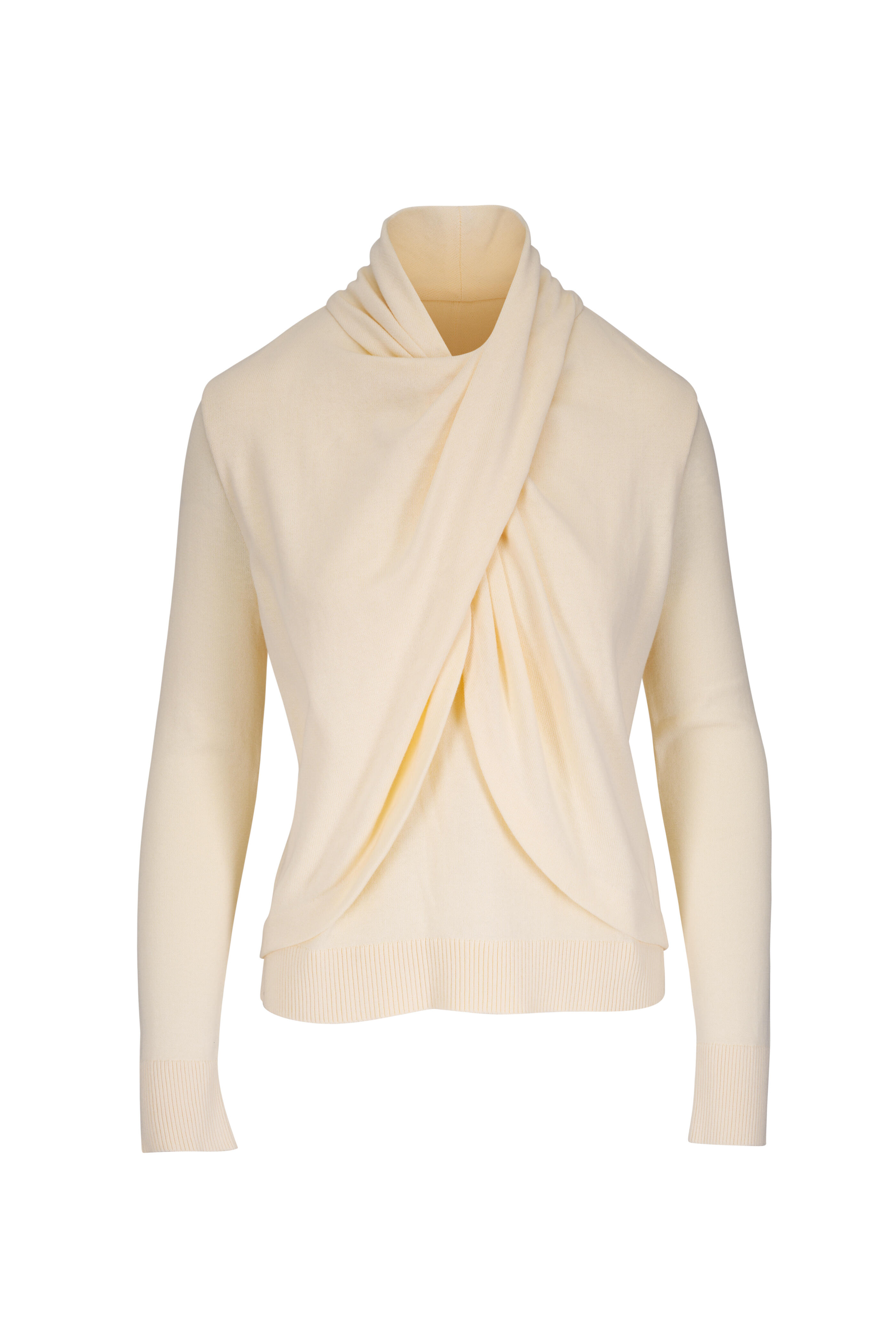 Johanna Ortiz - Adaya Ecru Pima Cotton Draped Top