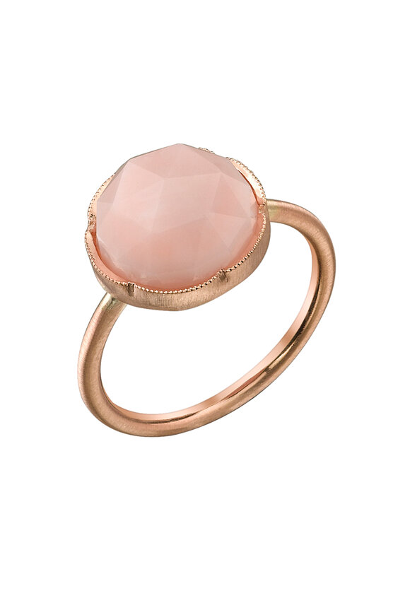 Irene Neuwirth - Rose Gold Rose-Cut Pink Opal Stack Ring