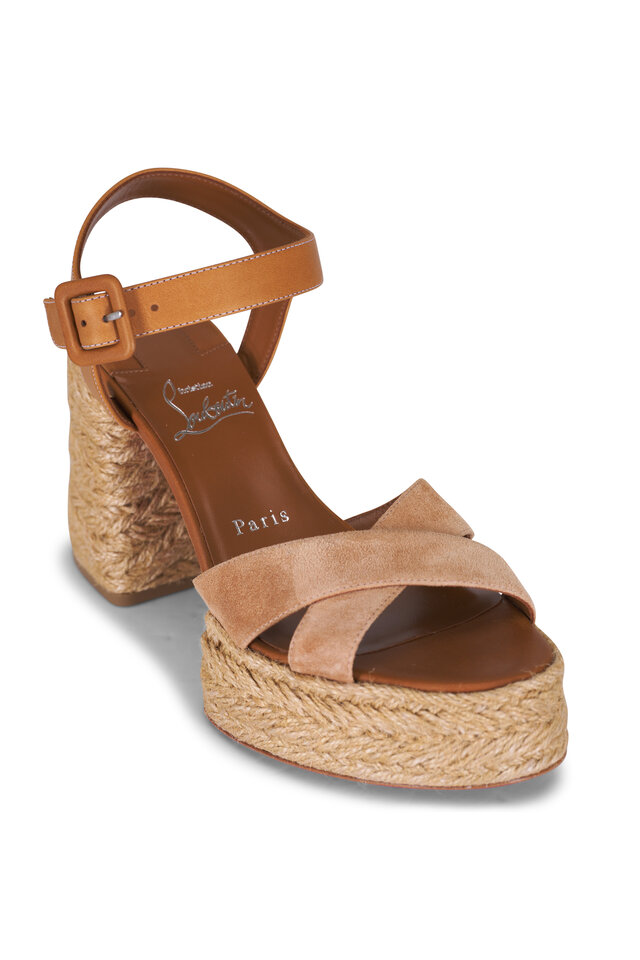 ルブタン8cm ベージュ スエード Loubigirl - 85 mm Strappy sandals - Lamb nappa leather