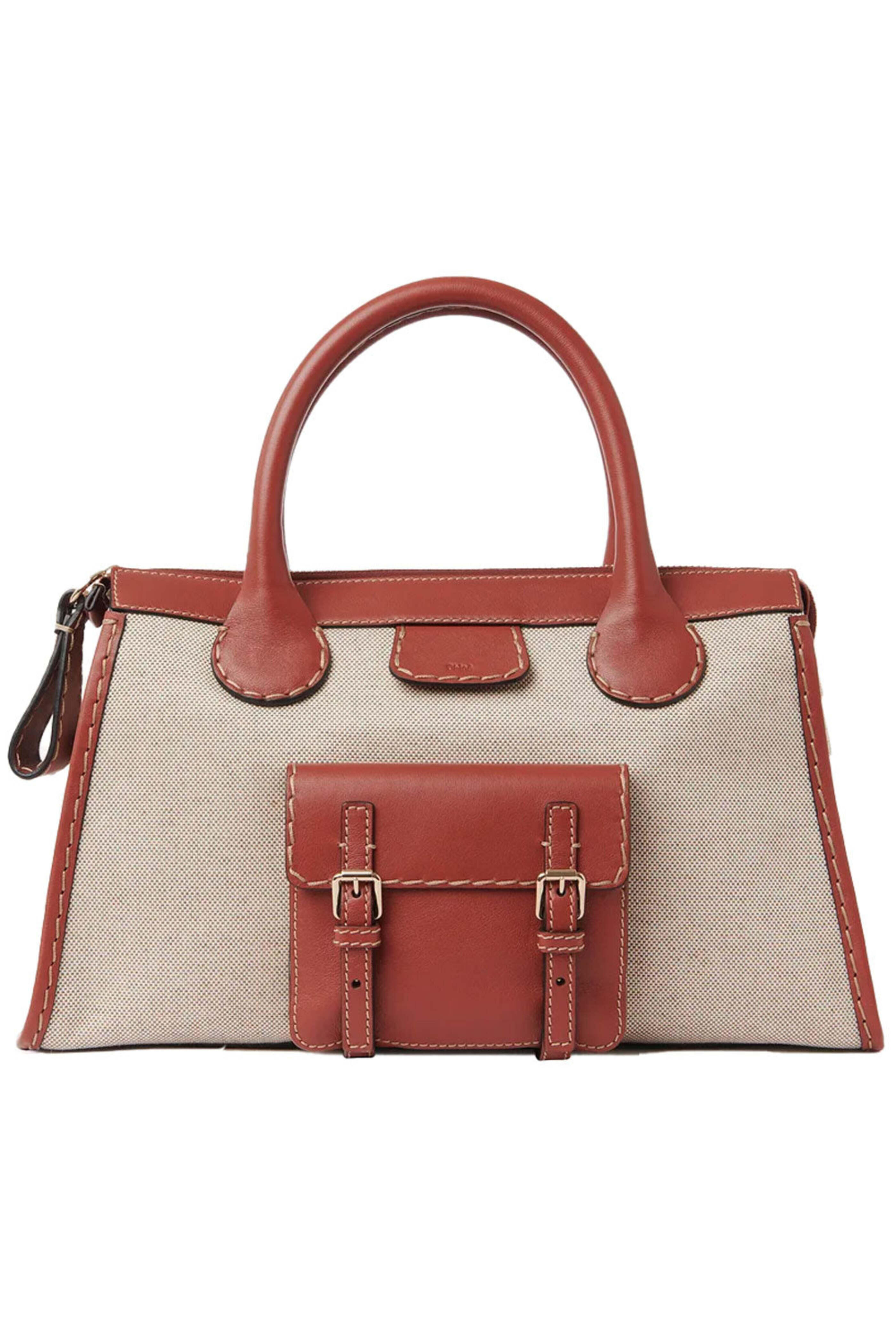 Chloé - Edith Canvas Bag in Sepia Brown - view 1