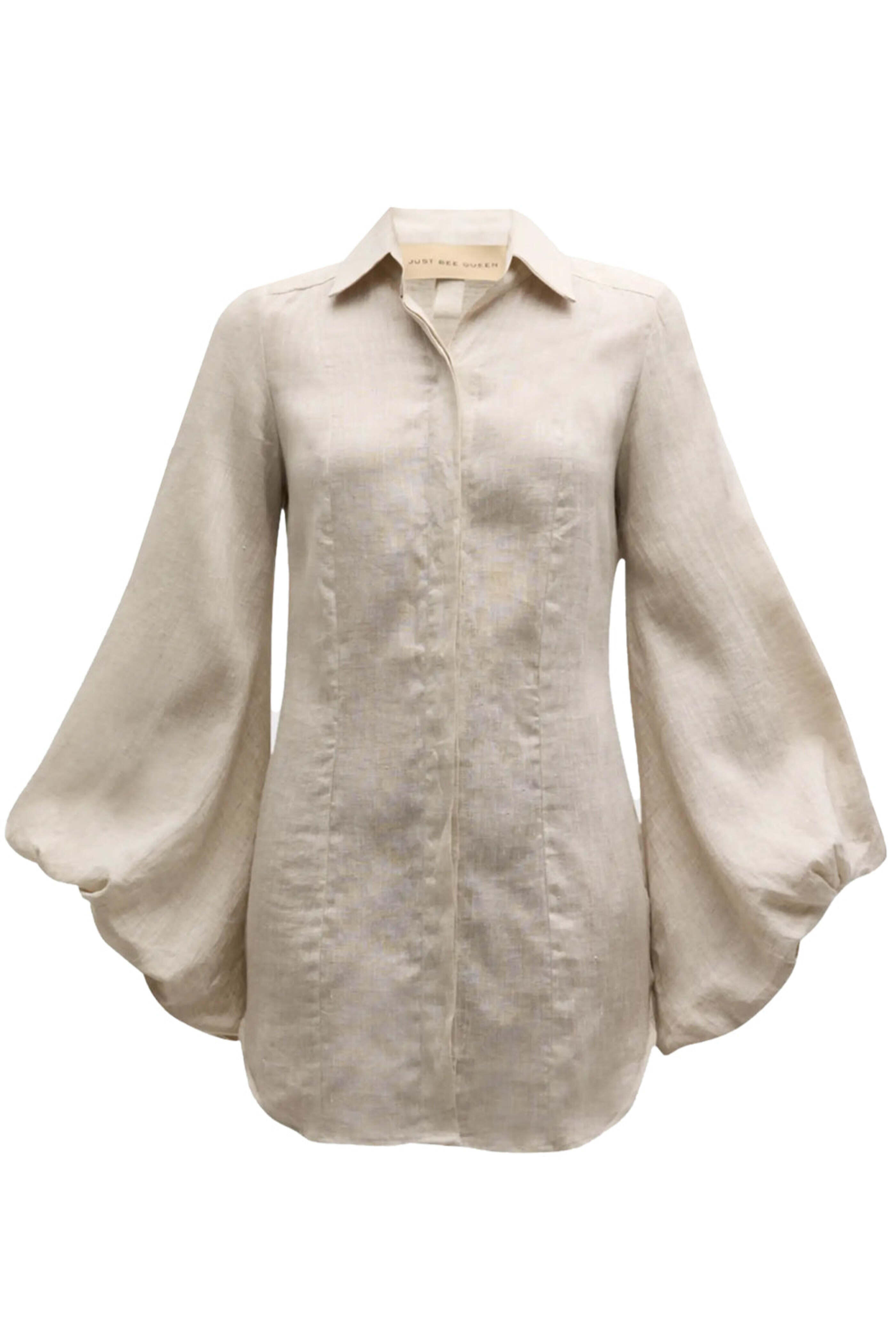 Just Bee Queen - Oatmeal Linen Antonia Dress