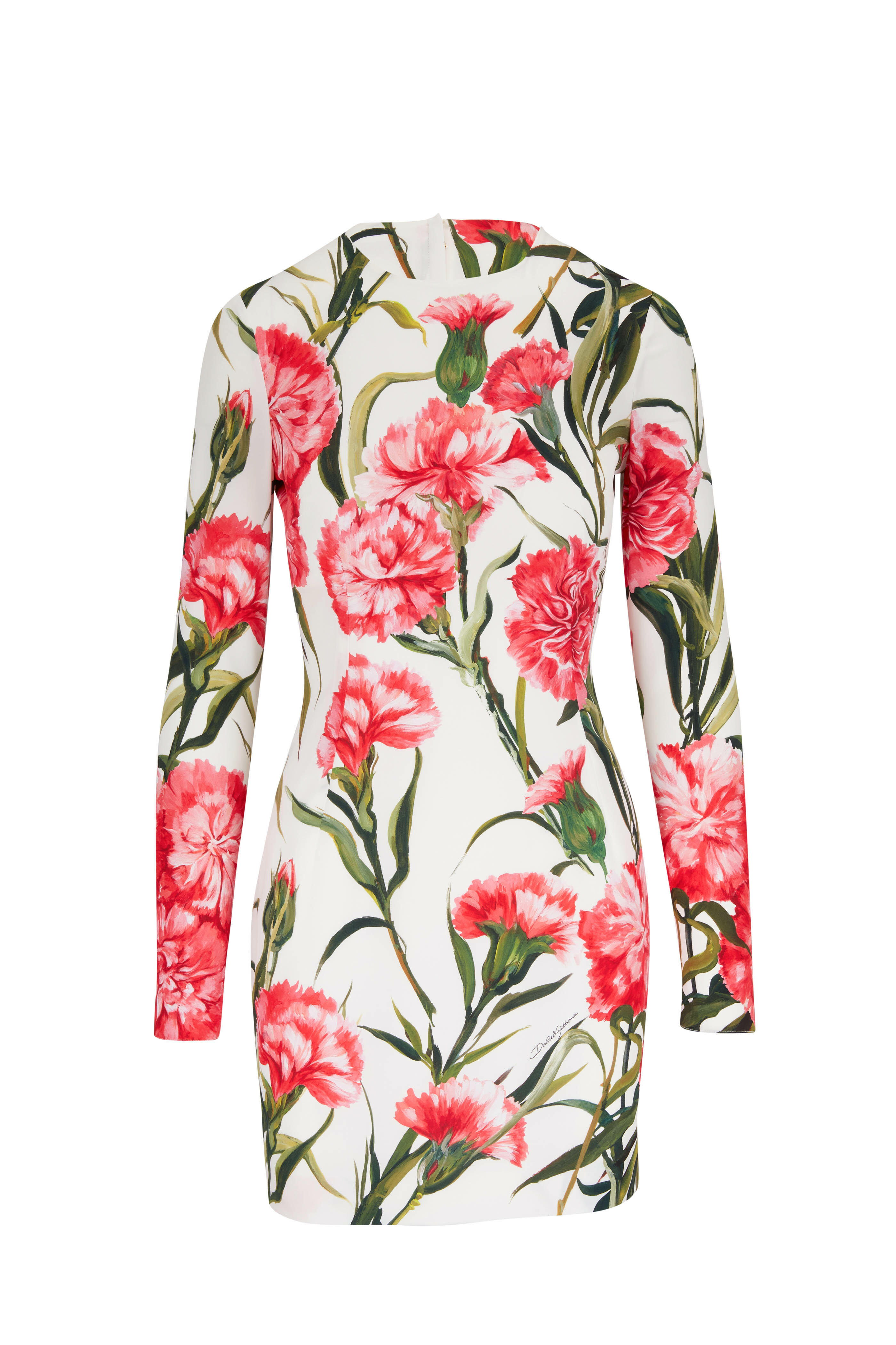 Dolce & Gabbana - Carnation Print Long Sleeve Dress