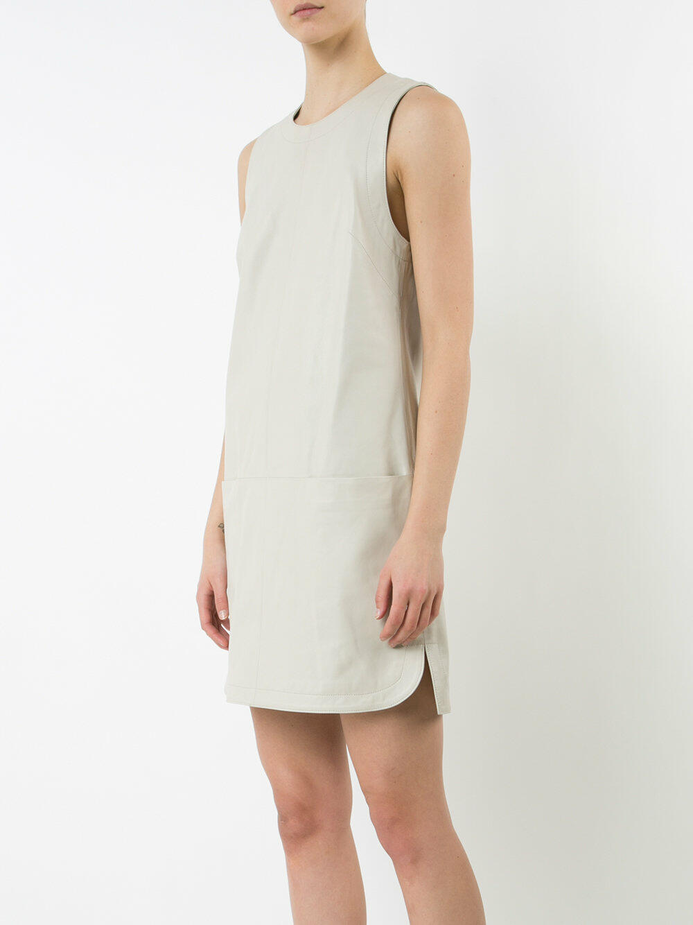 Elizabeth & James - Karlee Pumice Leather A-Line Sleeveless Dress