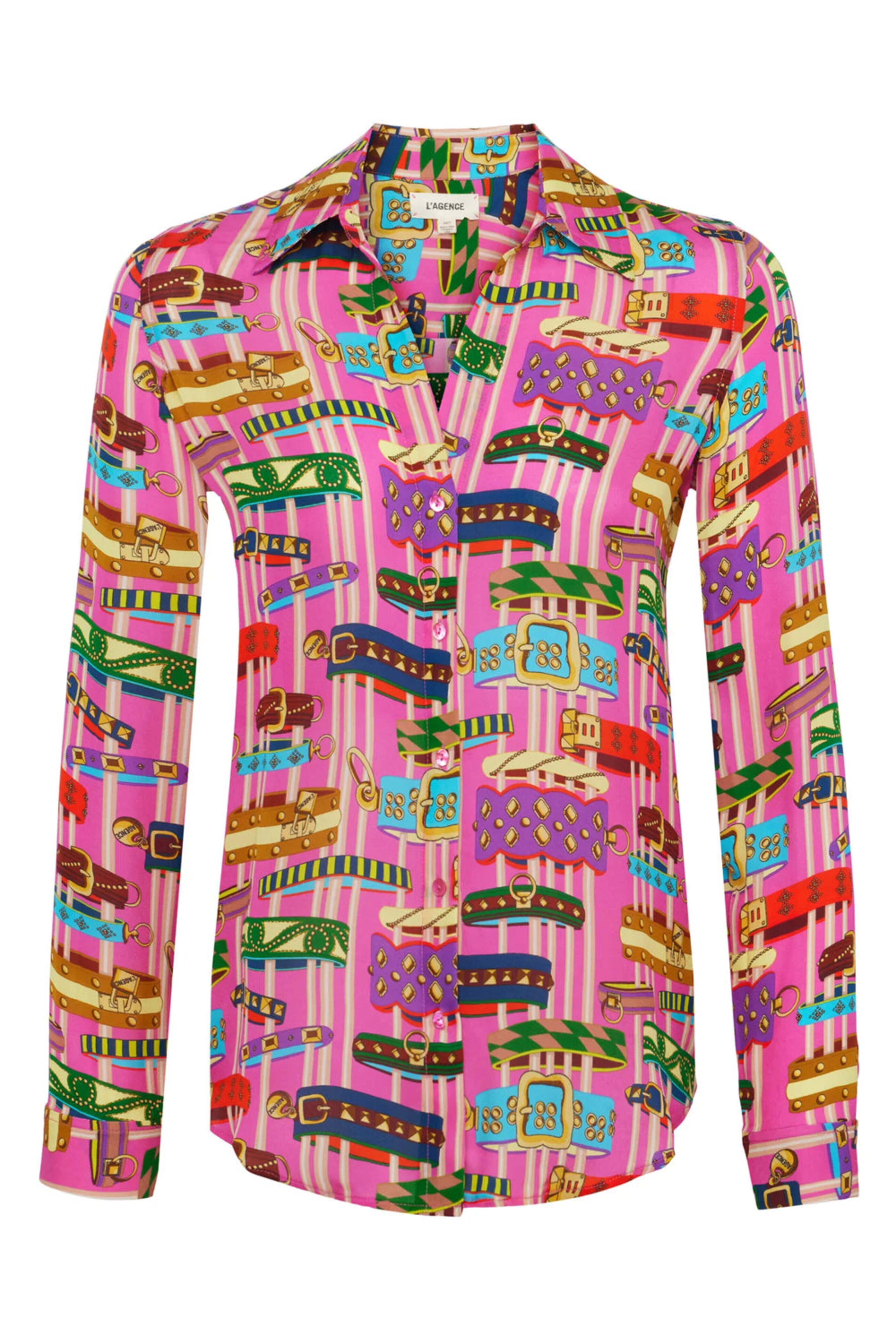L'Agence - Rhodamine Bracelet Print Long Sleeve Nina Blouse