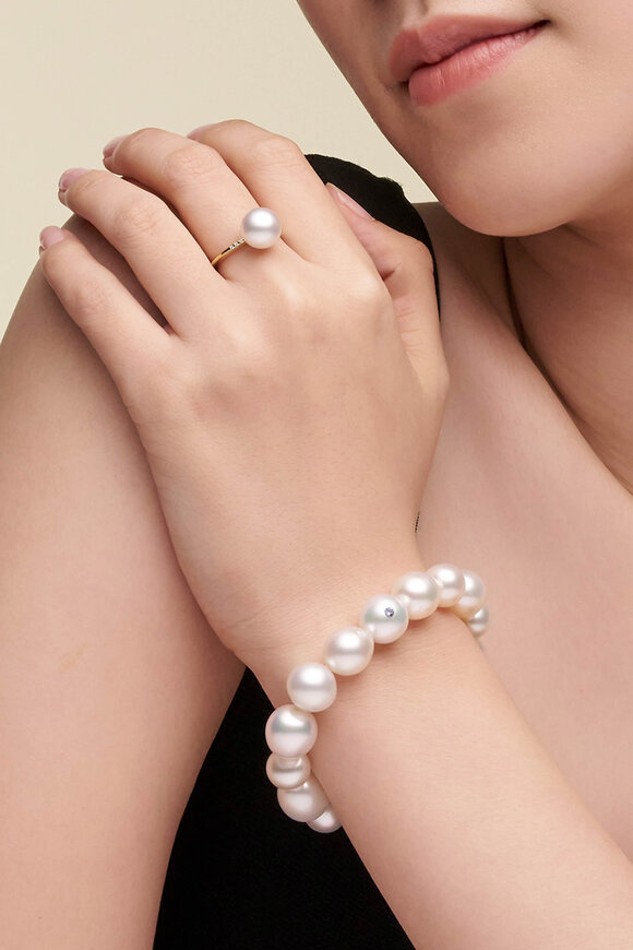 Paspaley Delfini Blue Pearl Strand Bracelet - view 2