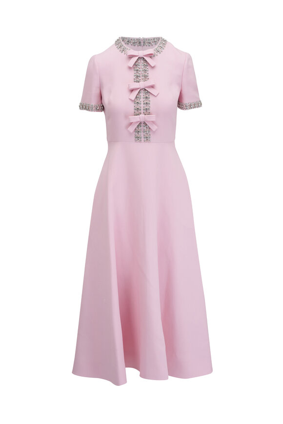 Valentino Embellished Crepe Couture Midi Dress