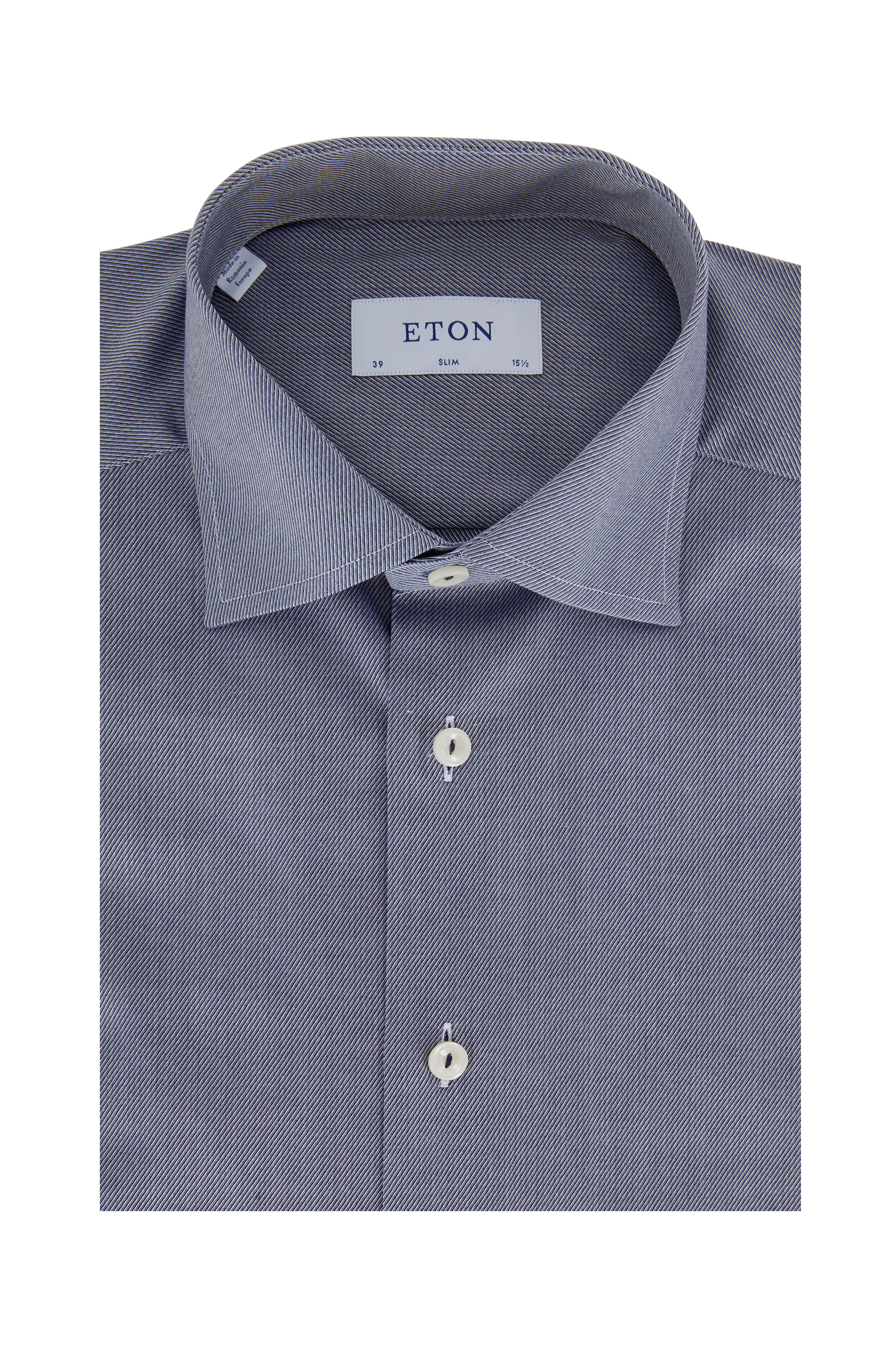 Eton - Slate Striped Slim Fit Dress Shirt