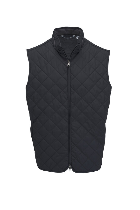 Peter Millar Essex Quilted Black Vest