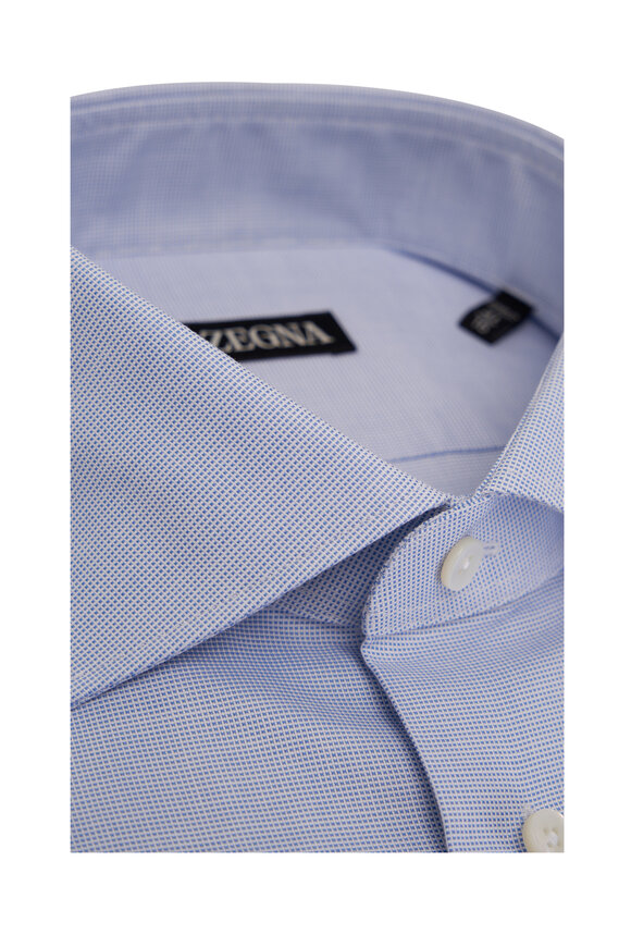 Zegna - Navy Textured Cotton Dress Shirt