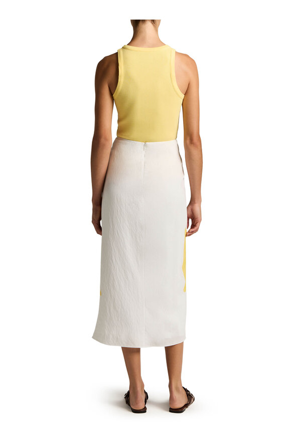 Vince Off White Sun Painted Abstract Floral Draped Skirt - view 3