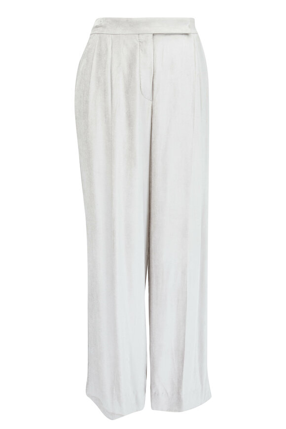 【関税&送料込】Brunello Cucinelli Wide-Leg Trousers In Visc BRUNELLO CUCINELLI Crinkled linen-blend wide-leg pants | NET