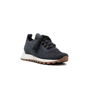 SALE価格*送込 BRUNELLO CUCINELLI カーフスキンスニーカーBlack Brunello Cucinelli low-top Knitted Sneakers | Black | FARFETCH
