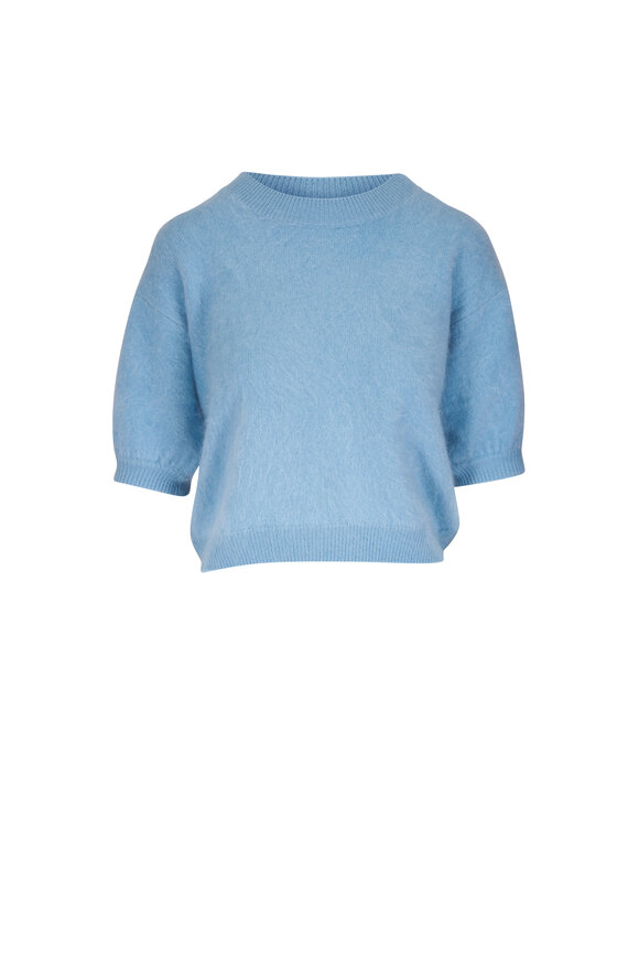 Lisa Yang Juniper Powder Blue Brushed Cashmere Sweater