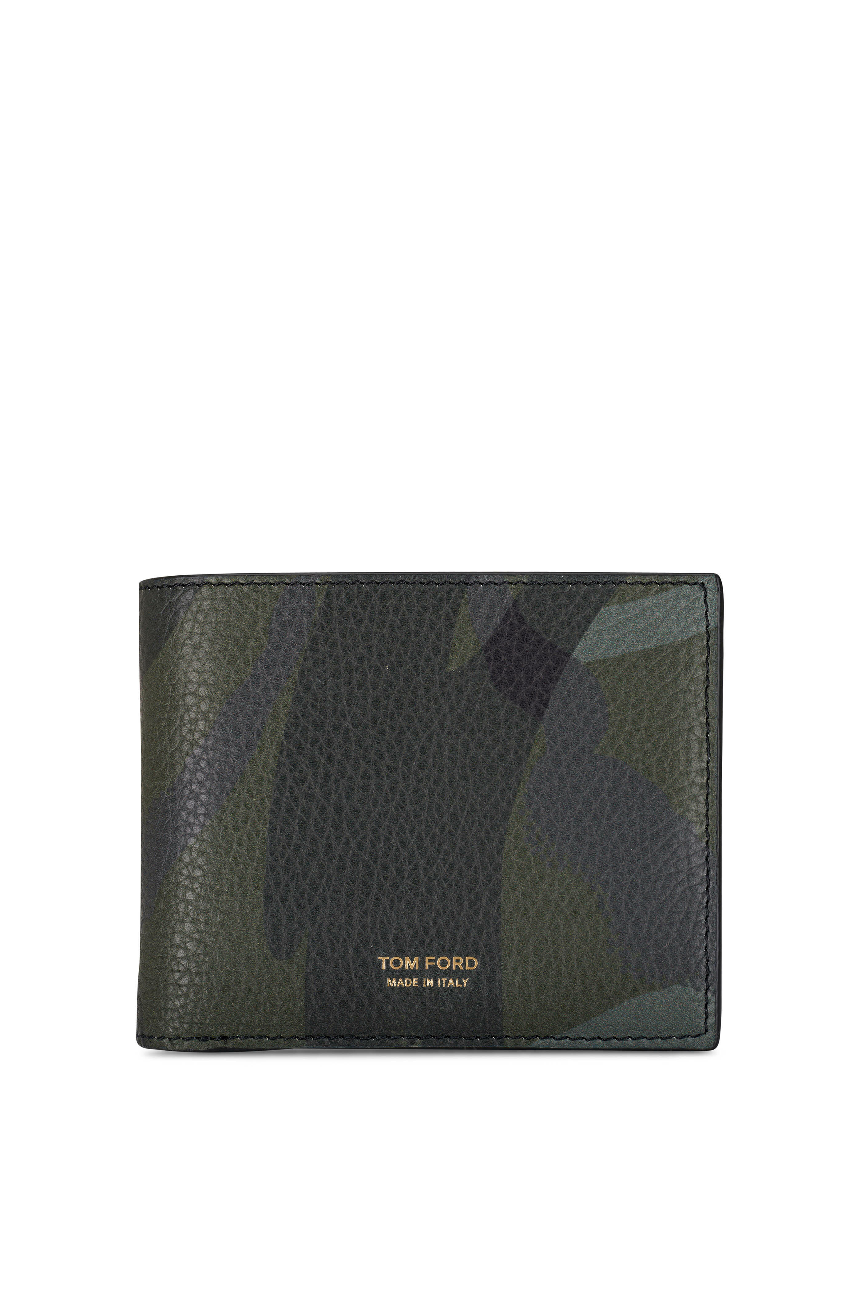 Tom Ford - Green Camo Leather Bi-Fold Wallet
