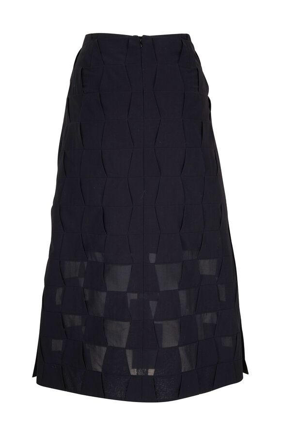 Akris - Black Mirrored Trapezoid Long Skirt