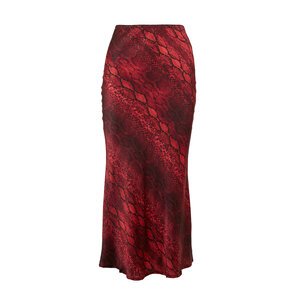Andamane - Bella Red Snake Print Midi Skirt | Mitchell Stores
