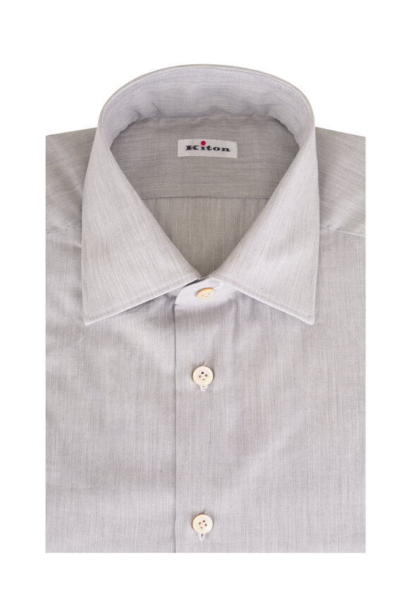 Kiton Gray Cotton Dress Shirt - view 1