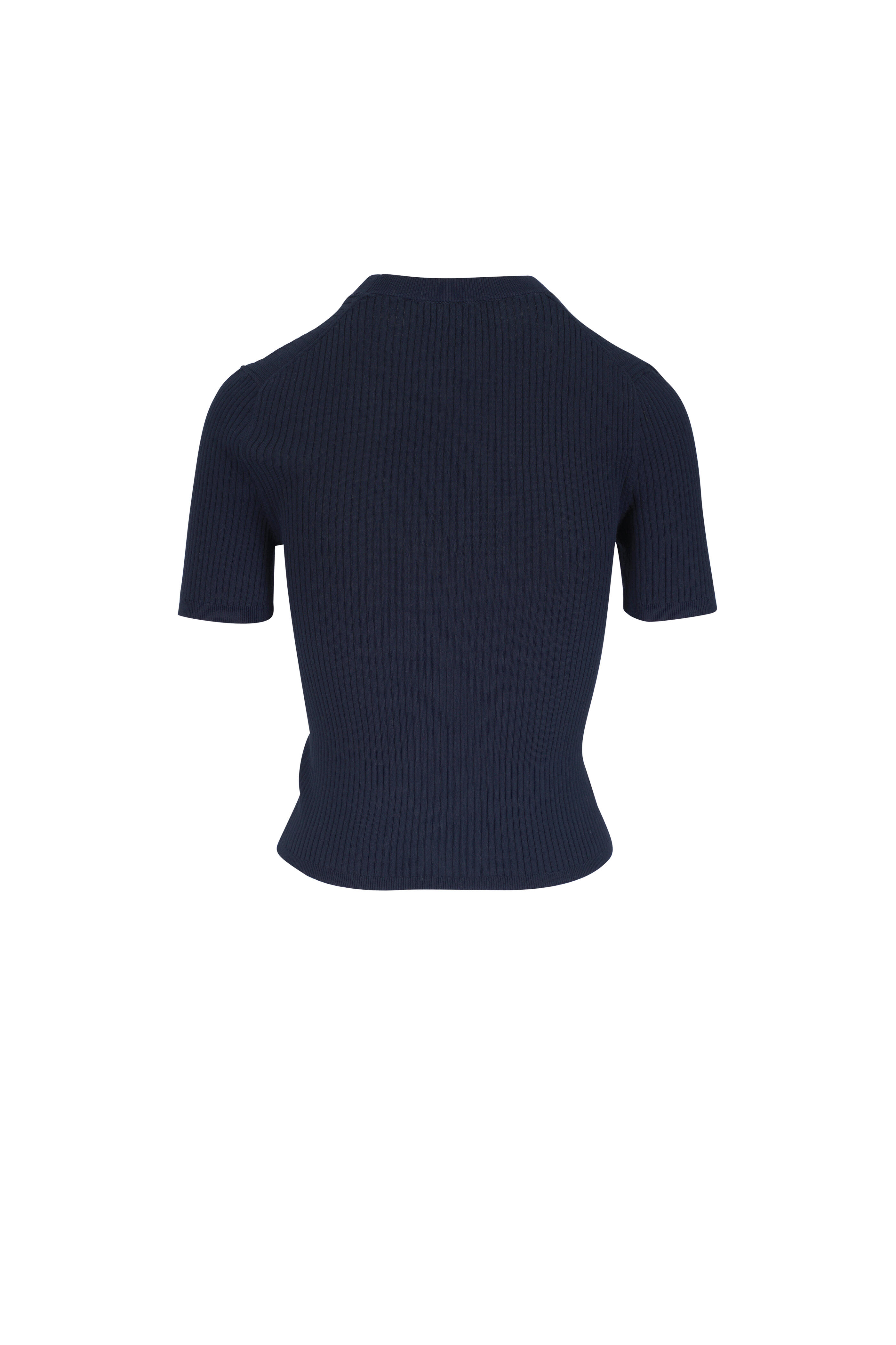 Nili Lotan - Dorset Dark Navy Cotton Ribbed Sweater