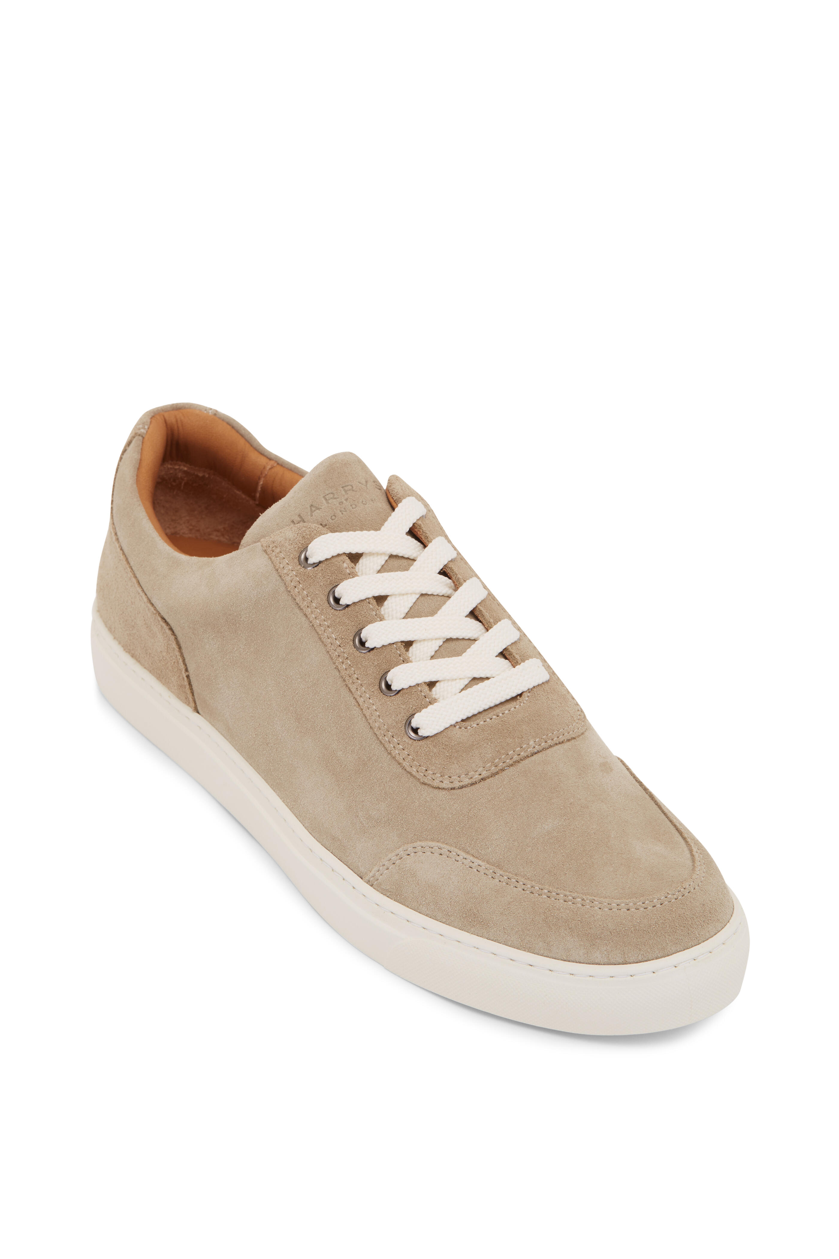 Bernard Butler You Must Go On Suede 7”限定 Harrys of London - Nimble Greige Suede Trainer | Mitchell Stores