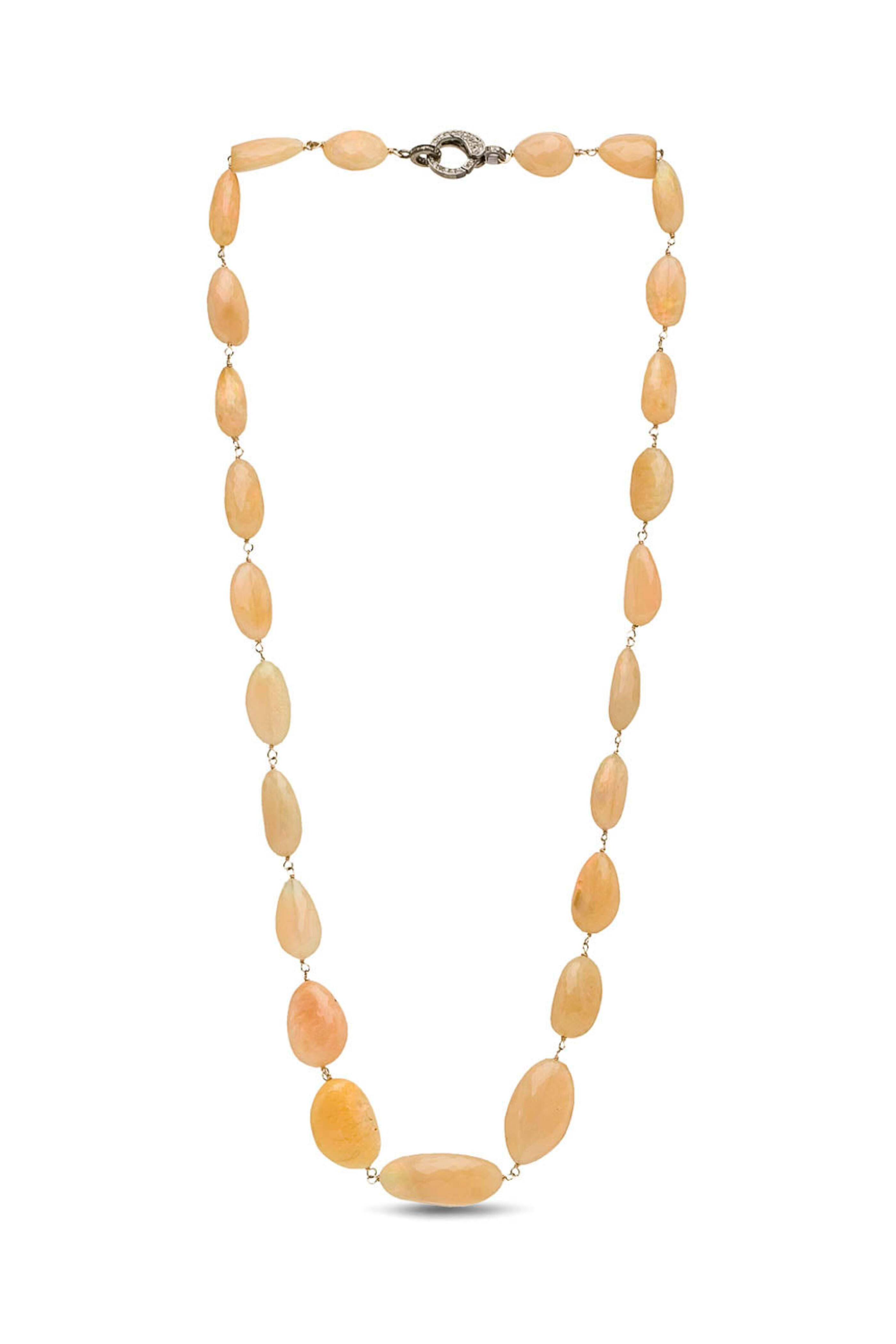 Royal Nomad Jewelry - Opal and Diamond Long Link Necklace