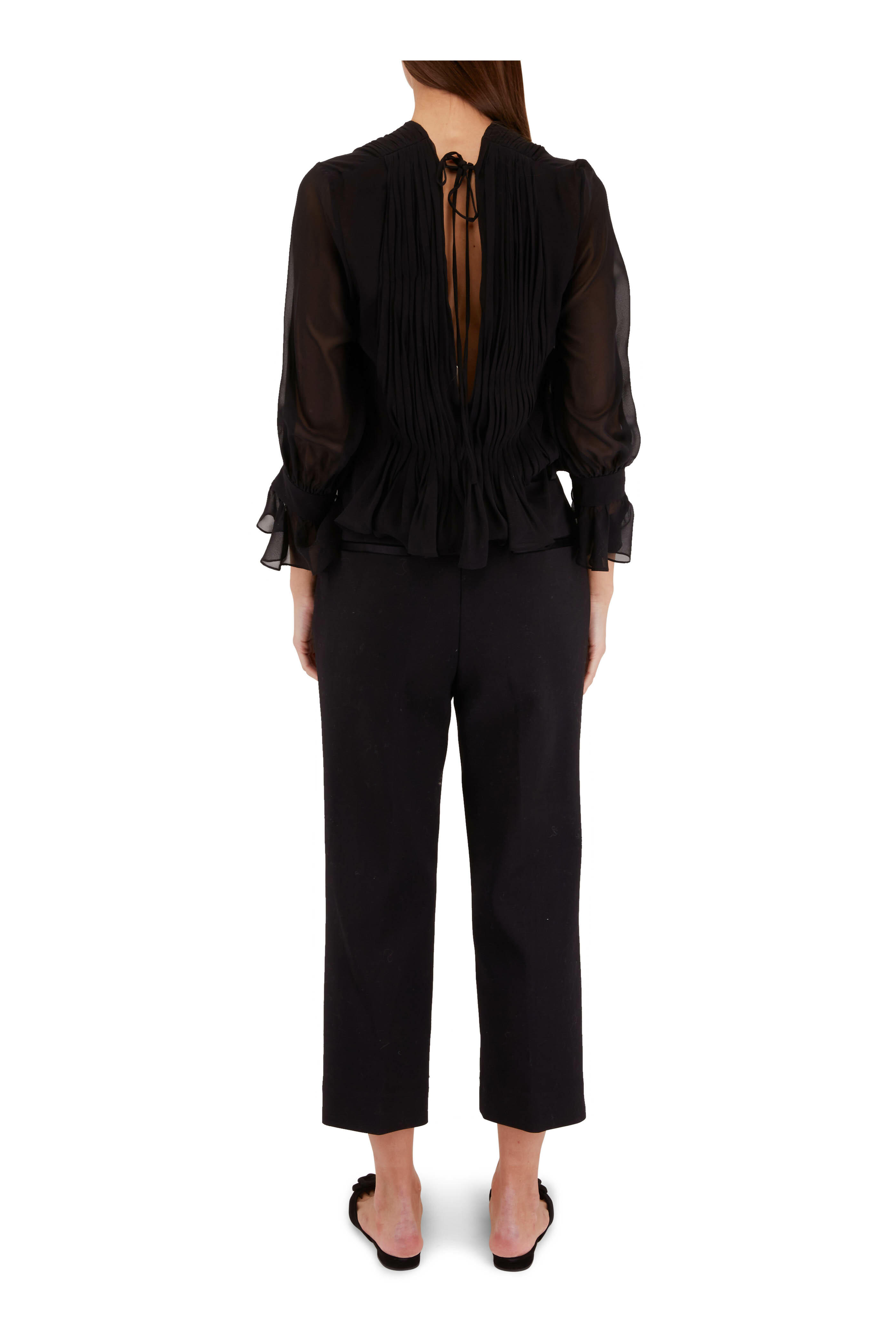 Khaite - Melie Black Cotton Cropped Pant