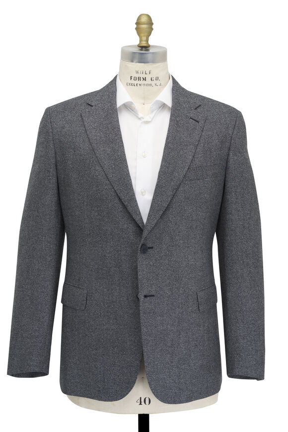 Brioni - Charcoal Mélange Brushed Wool Suit 