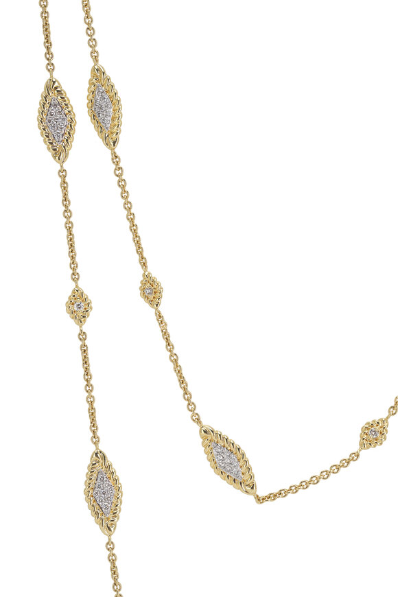 Sutra - 18k Yellow Gold Diamond Station Necklace