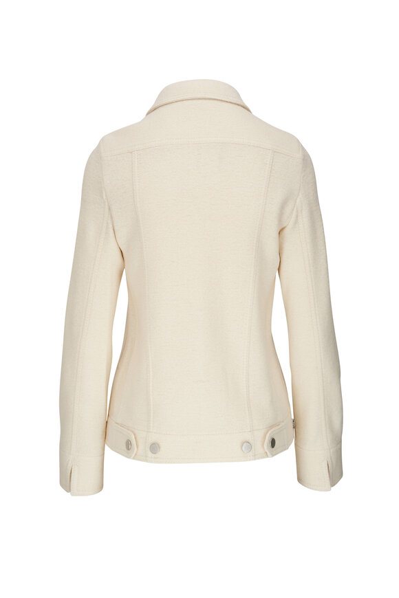 Akris Punto - Cream Denim Style Wool Jacket | Mitchell Stores