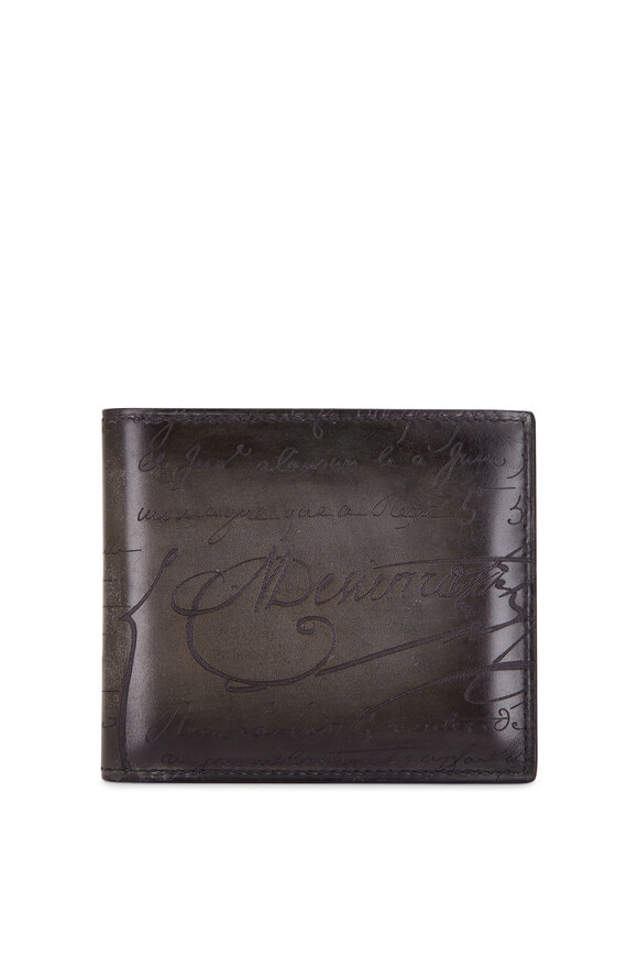 Berluti Makore Gray Leather Bi-Fold Wallet
