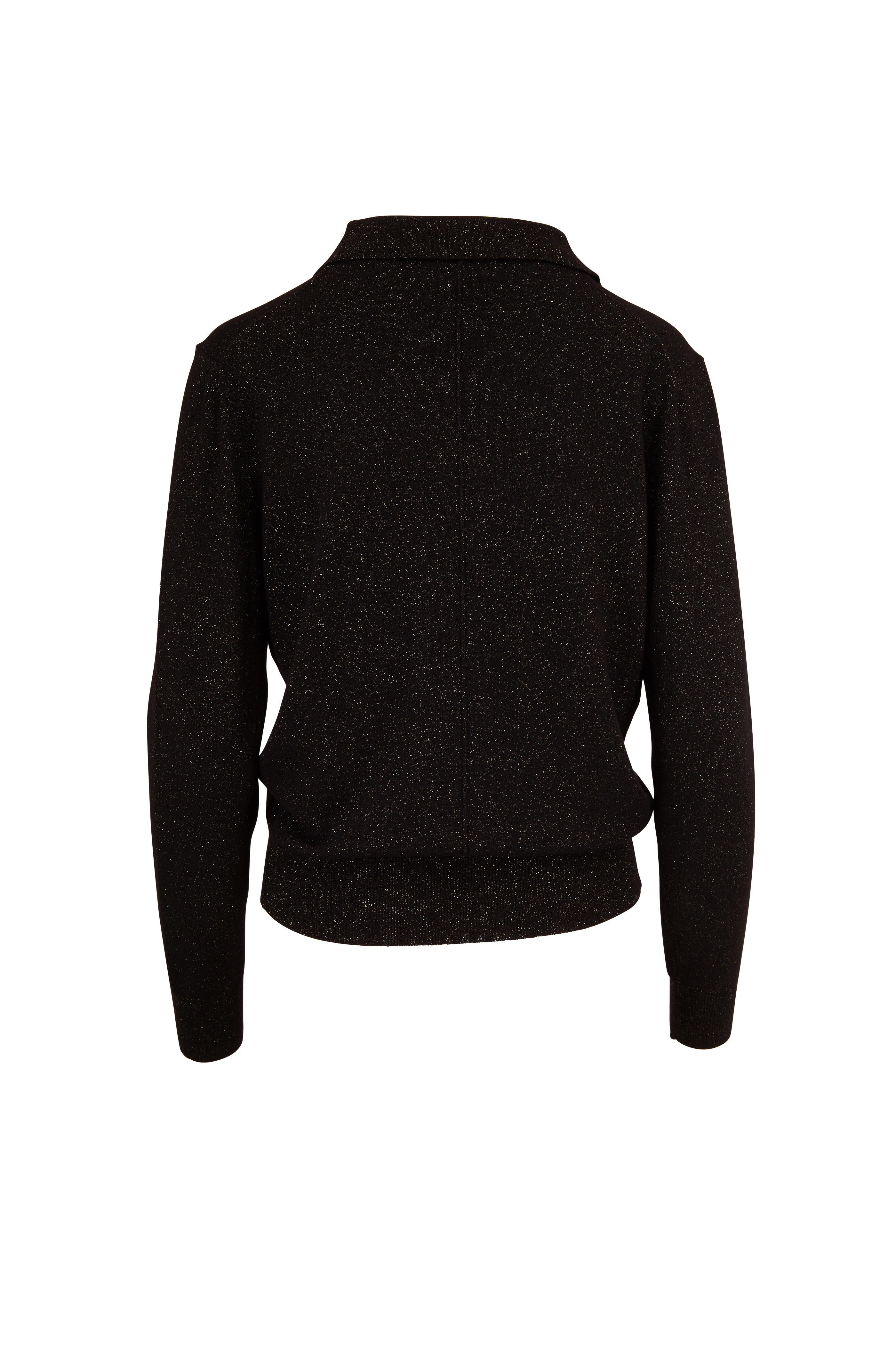 Nili Lotan - Stanton Black & Gunmetal Wool Knit Sweater
