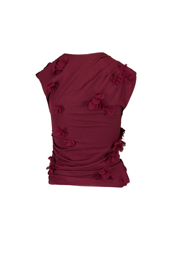 Simkhai Tessa Floral Fig Applique Top - view 2