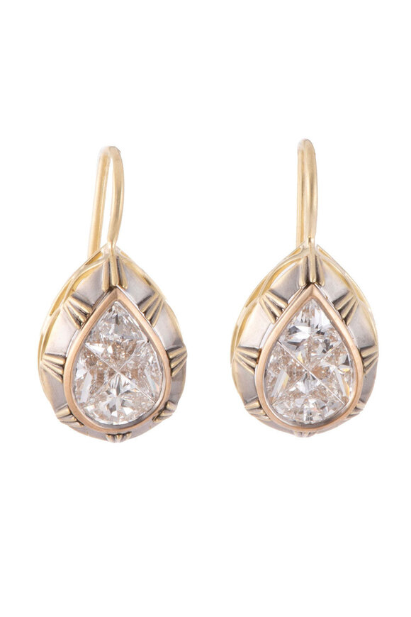 Sylva & Cie Pear Shaped Mosaic Earrings - view 1