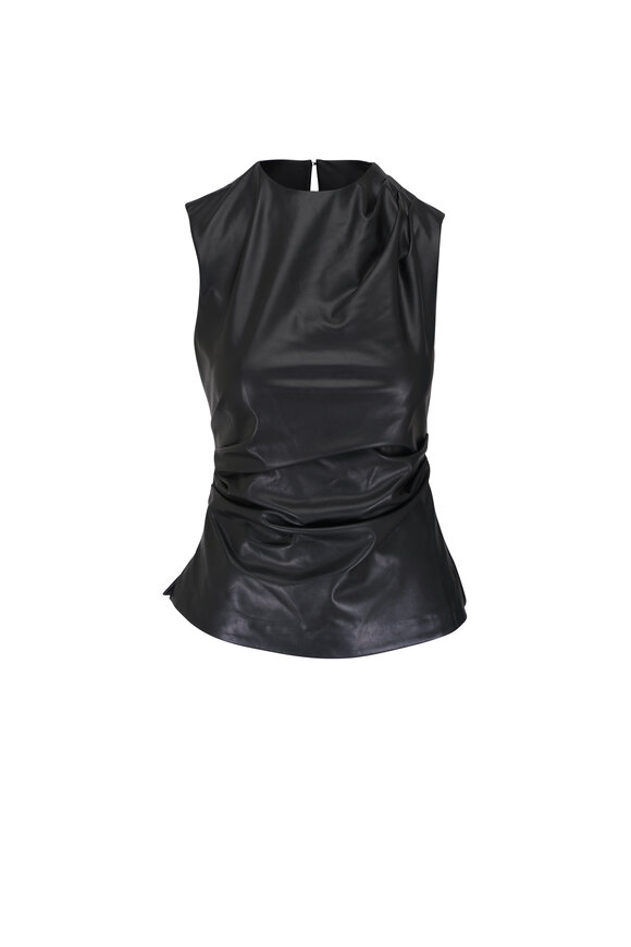 Jonathan Simkhai Wynter Black Draped Top