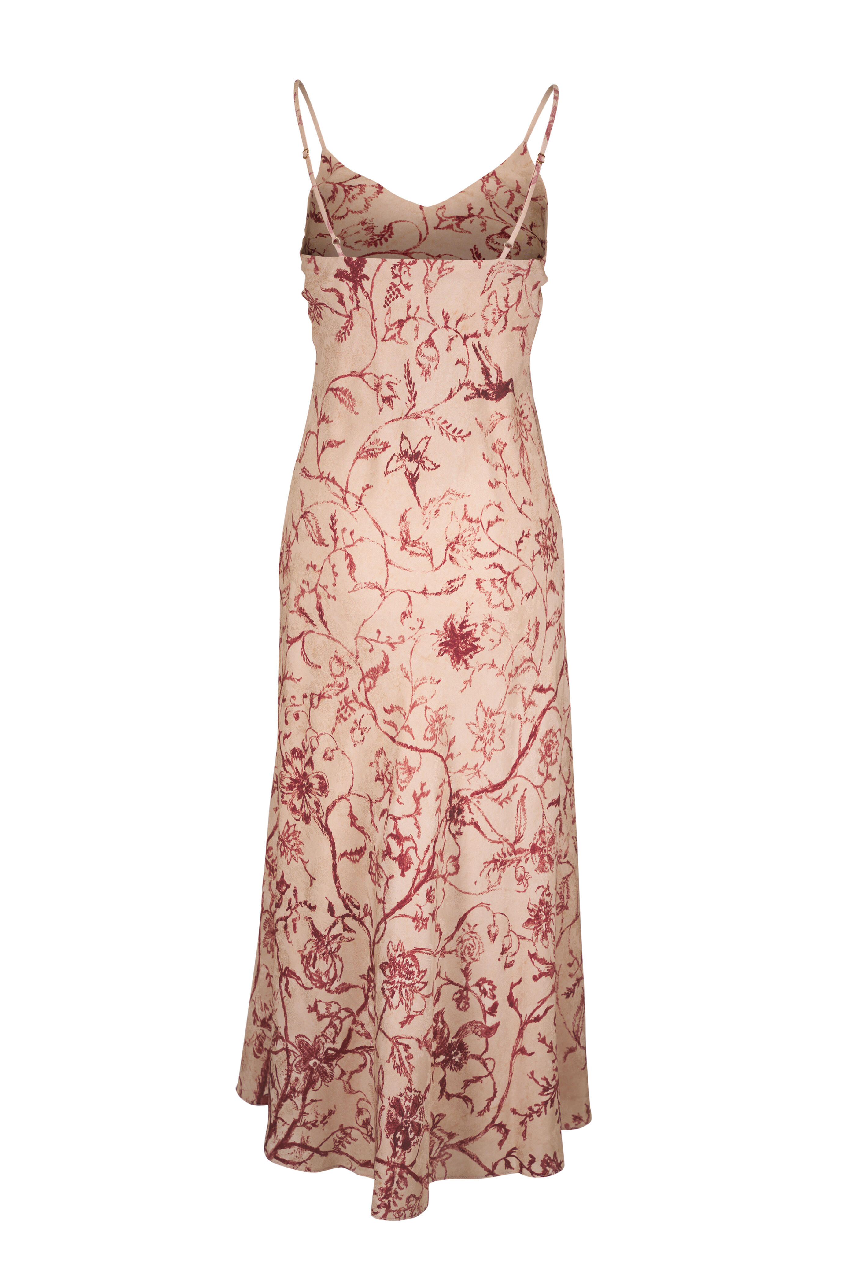 Loro Piana - Marian Beige & Bordeaux Print Slip Dress