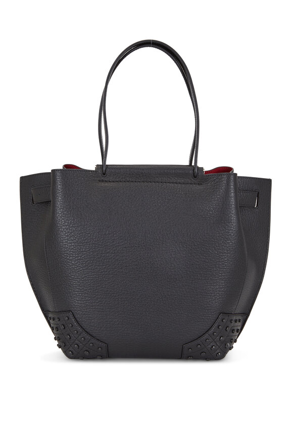 Tod's - Wave Black Pebbled Leather Small Tote 