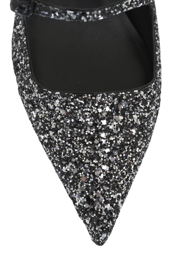 Jimmy Choo - Didi Black & Silver Glitter Patent Heel, 45mm