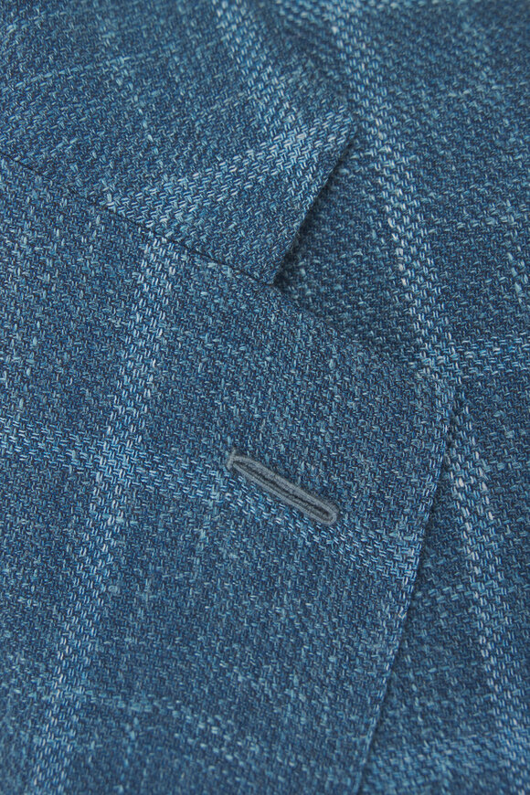 Atelier Munro Dark Teal Wool, Silk & Linen Sportcoat - view 3