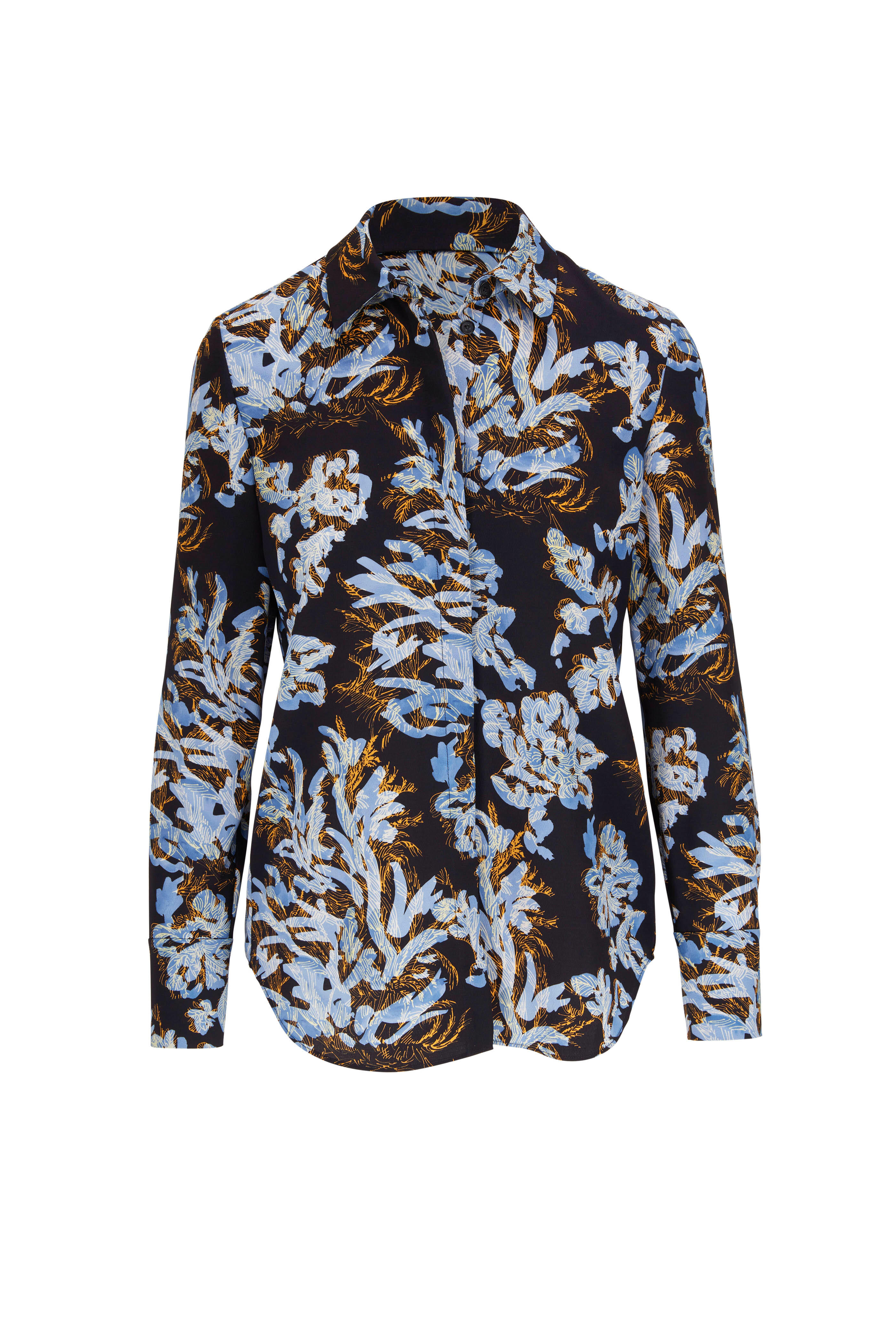 Lafayette 148 New York - Scottie Abstract-Print Button-Down Blouse
