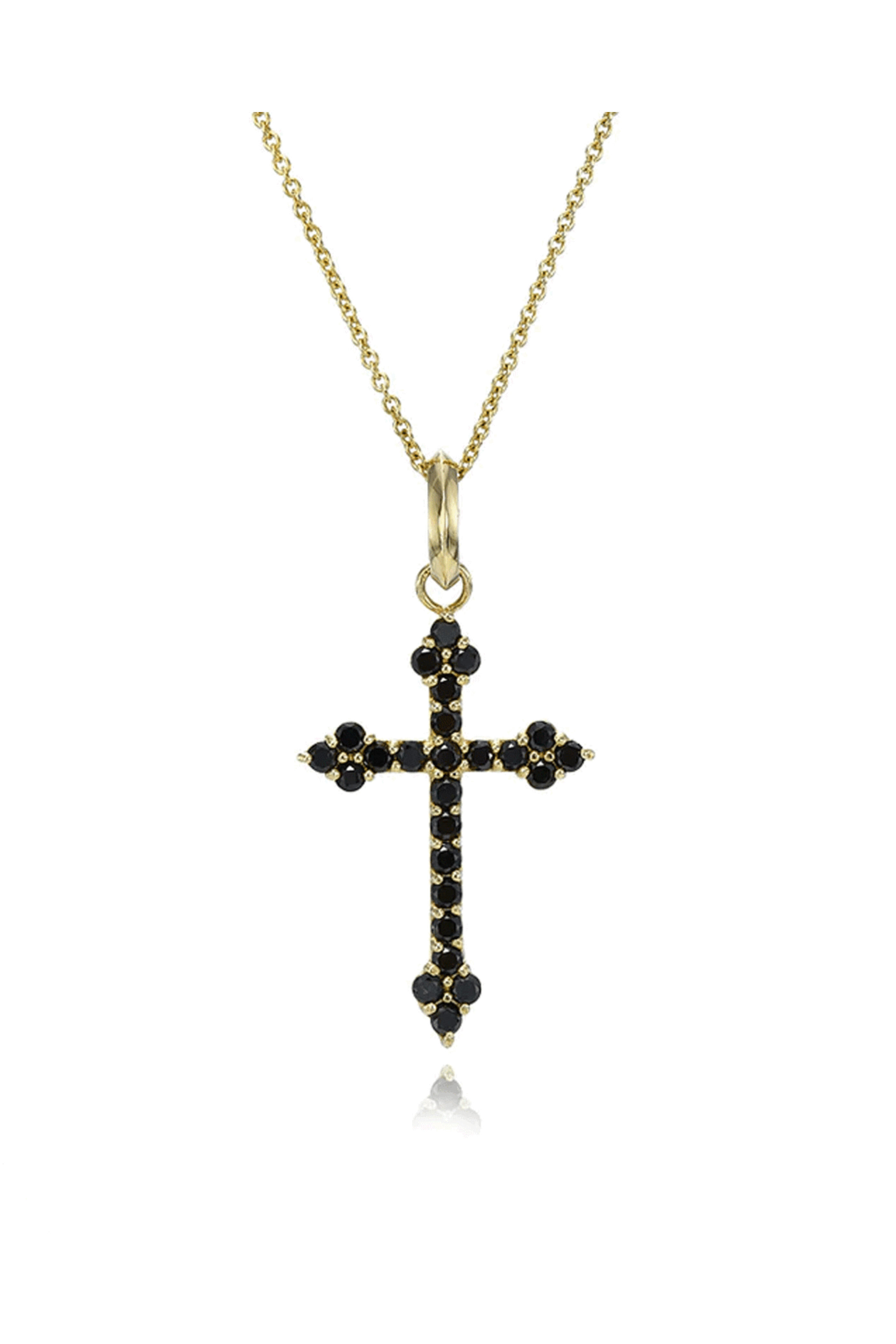 Dru - Large Black Diamond Gothic Cross Pendant
