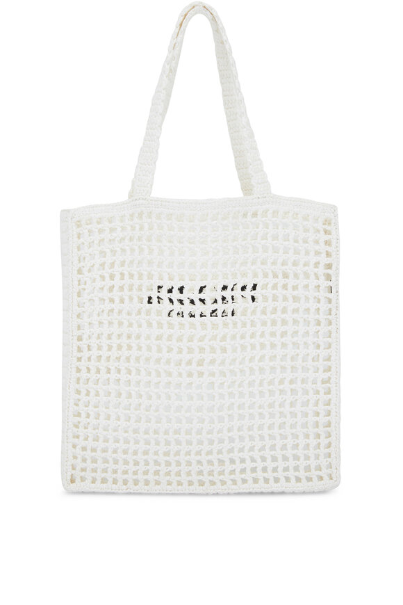 Prada - Bianco Crochet Raffia Tote 