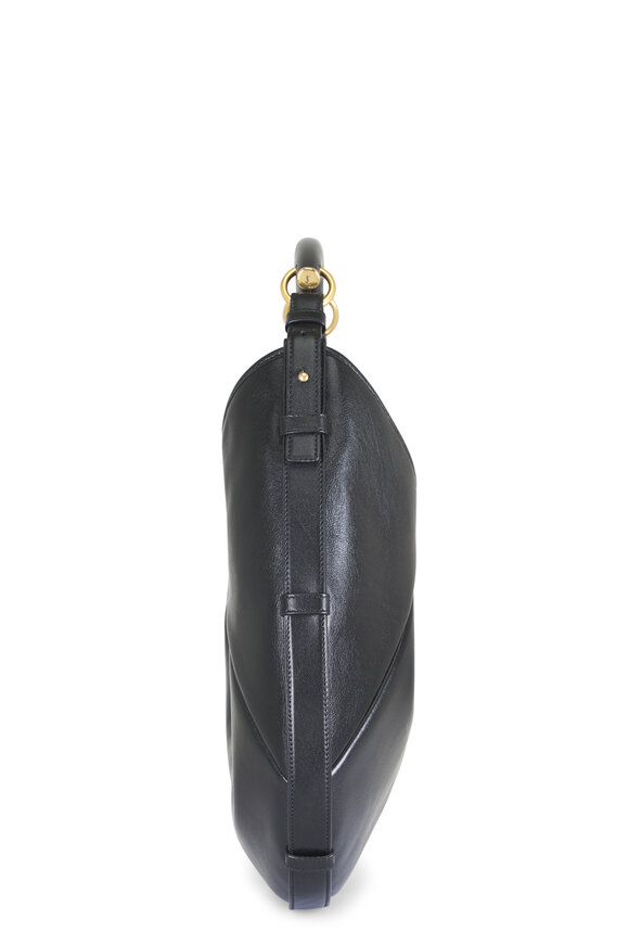 Saint Laurent Medium Mombasa Black Leather Top Handle Bag - view 3
