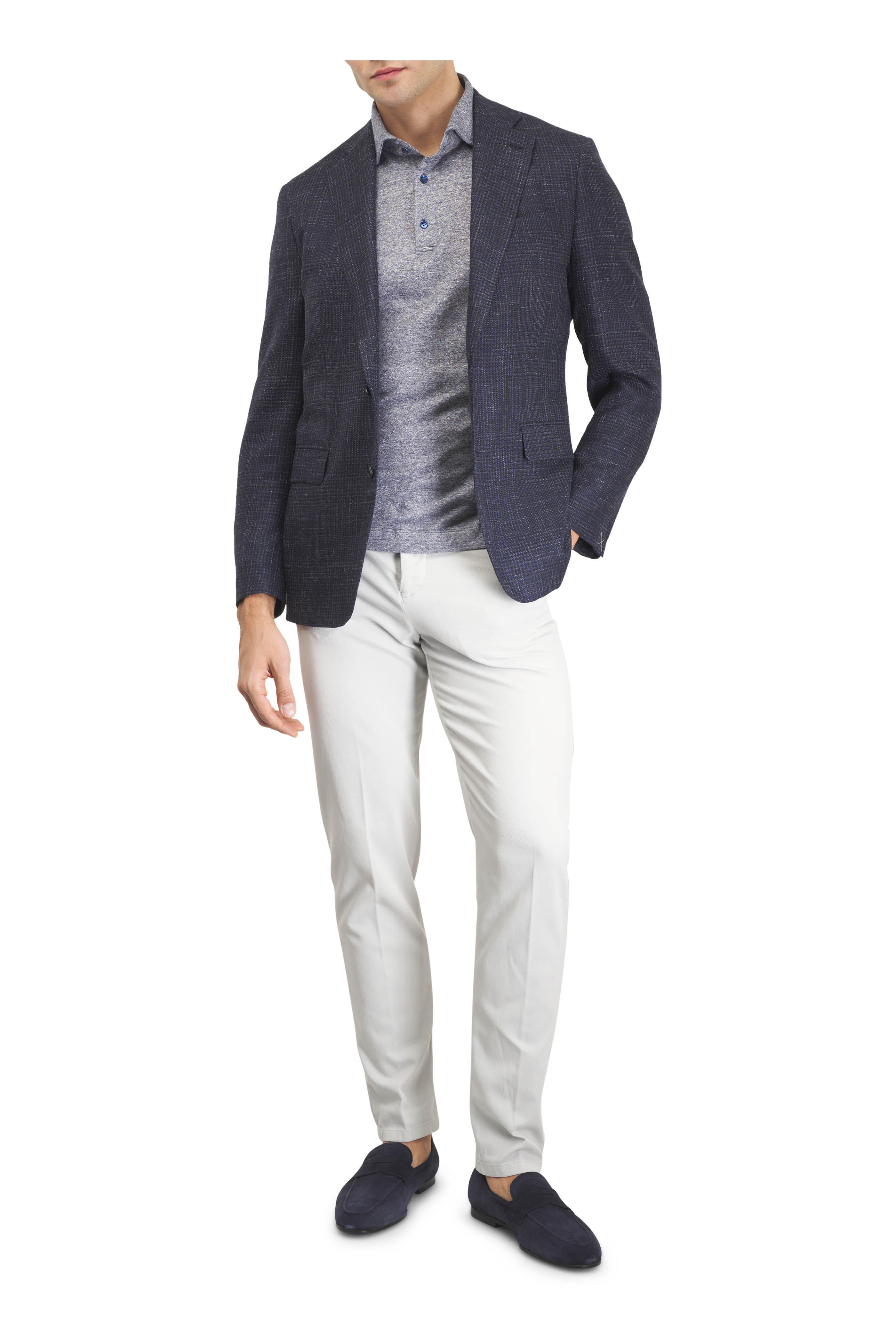Maurizio Baldassari - Blue Short Sleeve Jersey Knit Polo