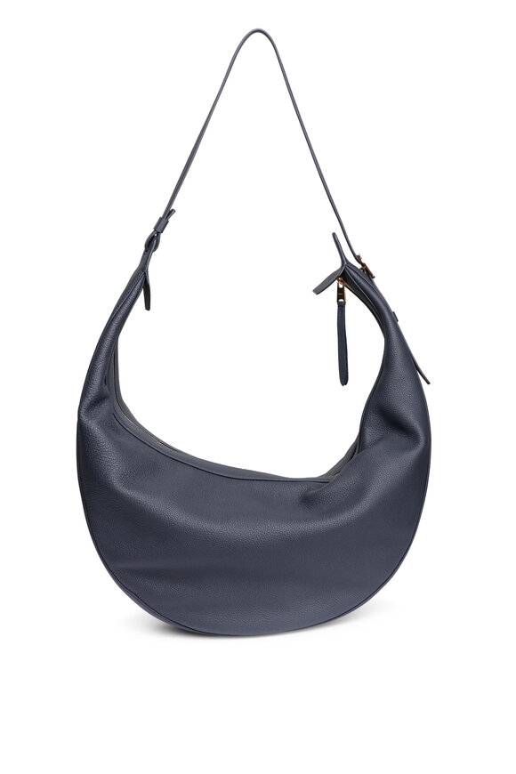 Khaite Augustina Midnight Leather Hobo Bag - view 2