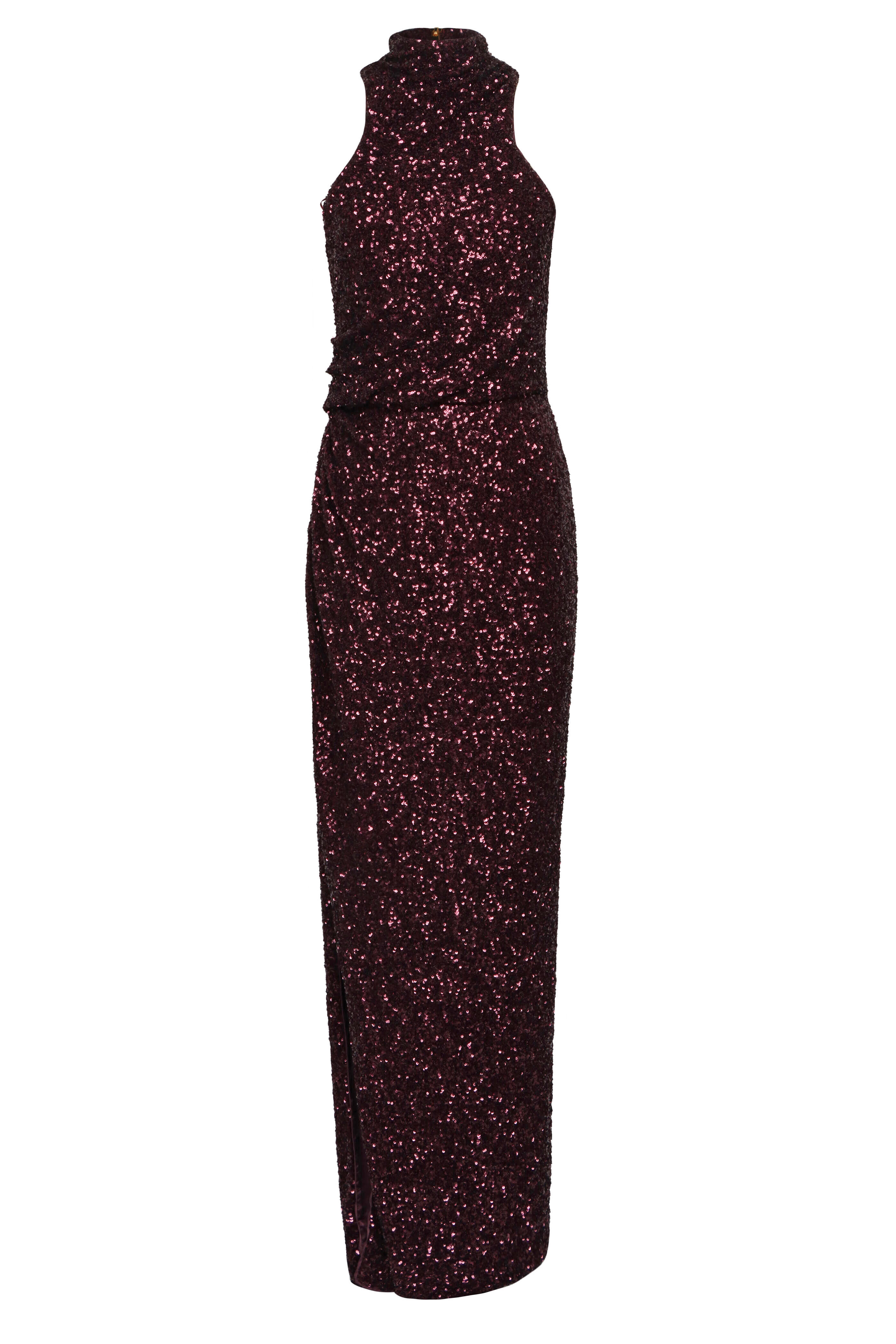 Balmain - Violet Sequin Halterneck Gown