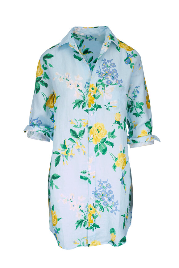 Frank & Eileen Mary Spring Bouquet Linen Shirtdress