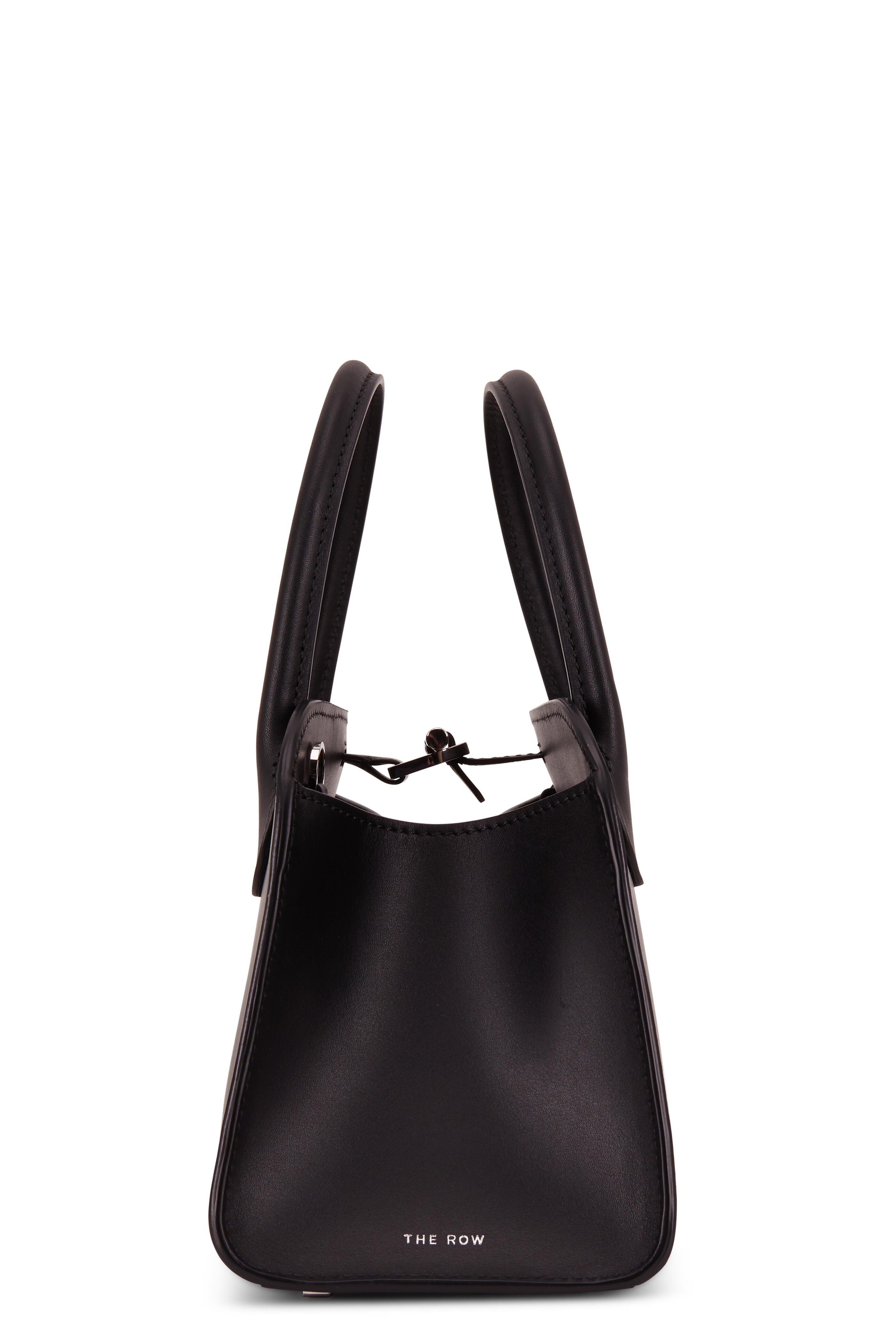 The Row - Margaux 705 Black Leather Mini Top Handle Bag