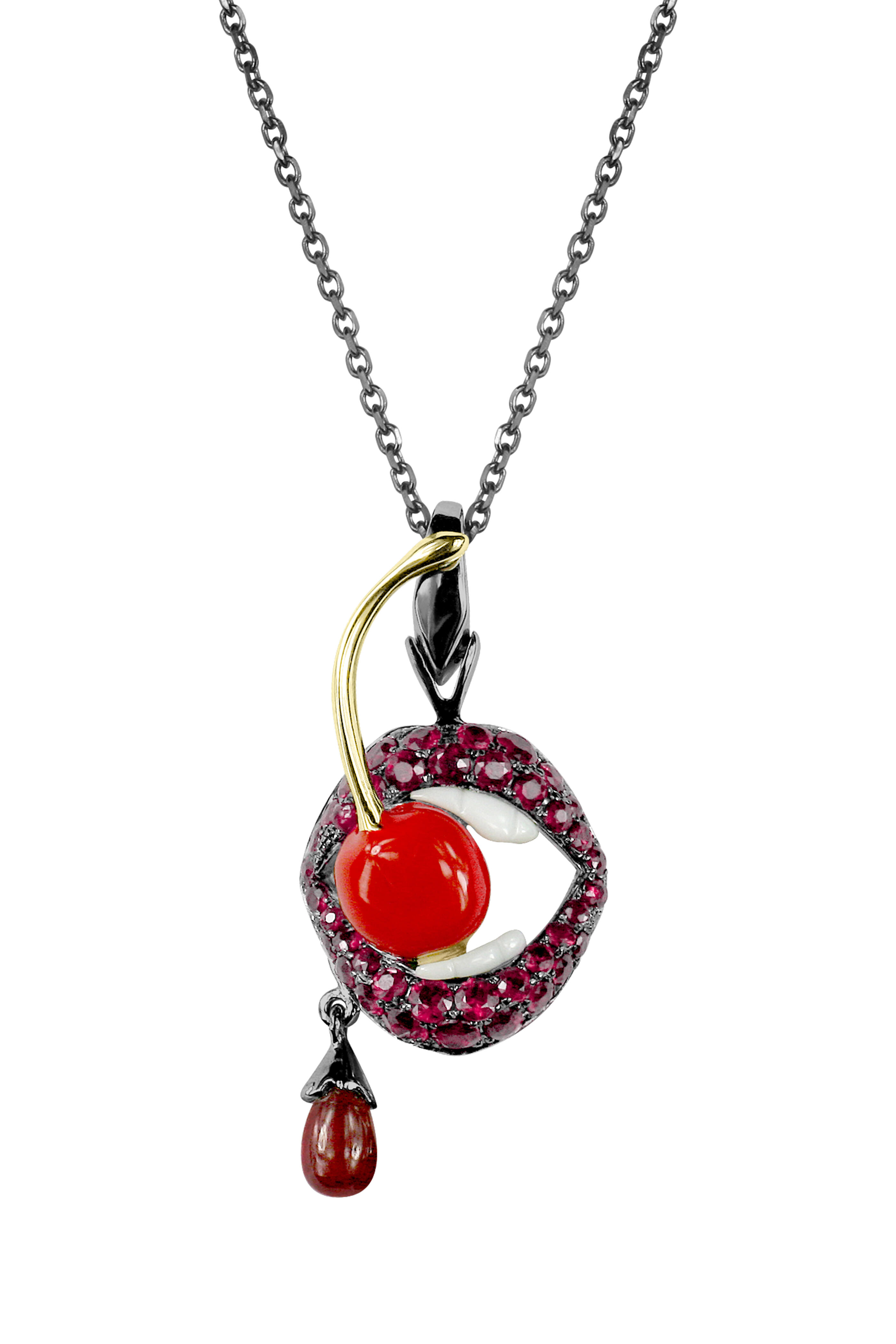 Stephen Webster - 18K Gold Ruby, Cabochon & Agate Gluttony Necklace