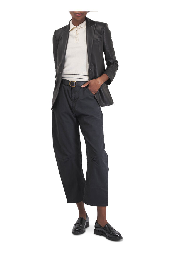 Nili Lotan Belmonde Black Leather Tailored Jacket - view 2